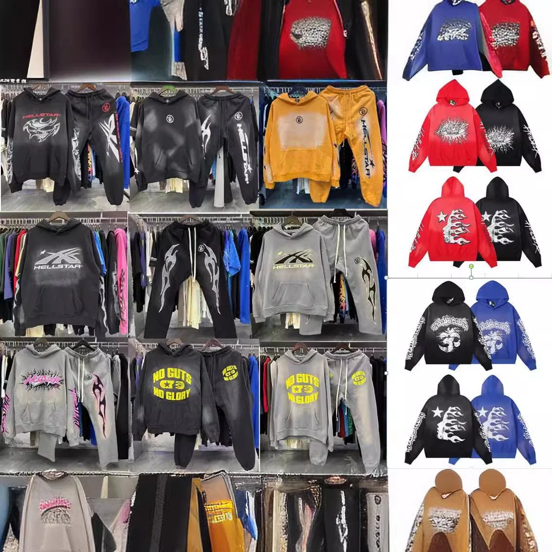 Casual retro loose hooded sweatshirt men's and women's suits  